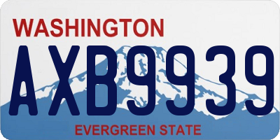 WA license plate AXB9939