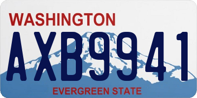 WA license plate AXB9941