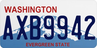 WA license plate AXB9942