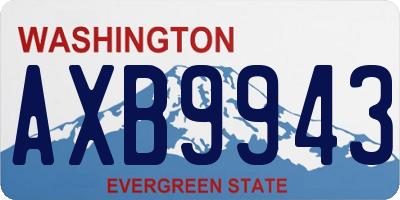 WA license plate AXB9943
