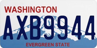 WA license plate AXB9944