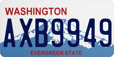 WA license plate AXB9949