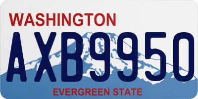 WA license plate AXB9950
