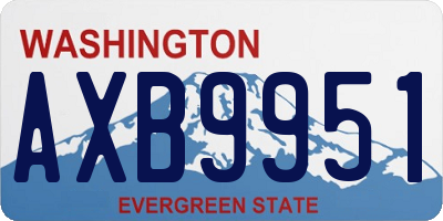 WA license plate AXB9951