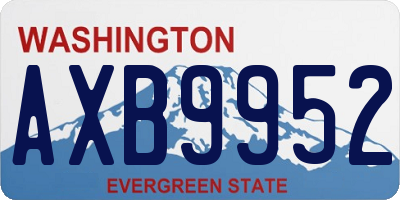 WA license plate AXB9952