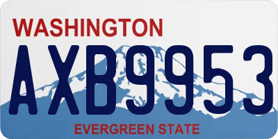 WA license plate AXB9953