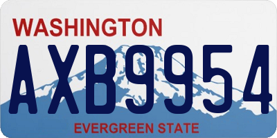 WA license plate AXB9954