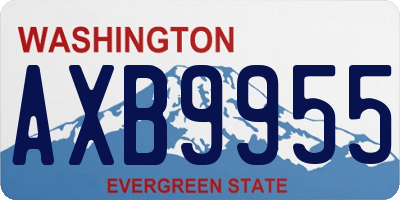 WA license plate AXB9955