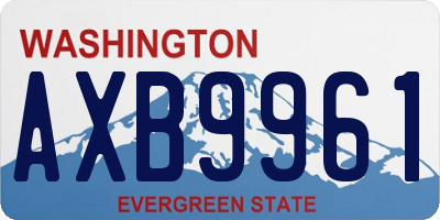 WA license plate AXB9961