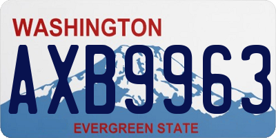 WA license plate AXB9963