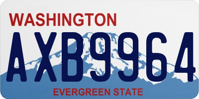 WA license plate AXB9964