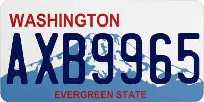 WA license plate AXB9965