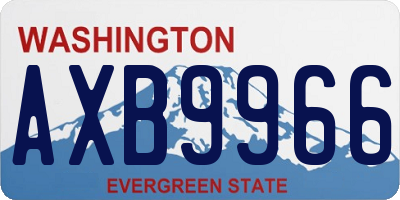 WA license plate AXB9966