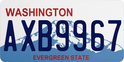 WA license plate AXB9967