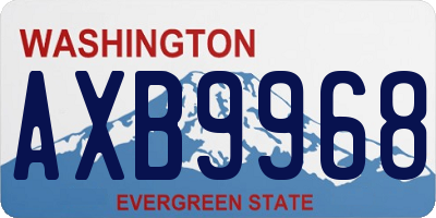 WA license plate AXB9968