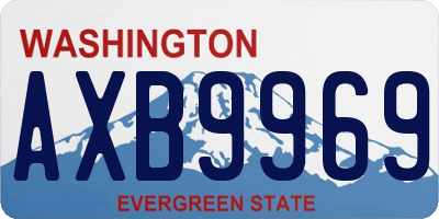 WA license plate AXB9969