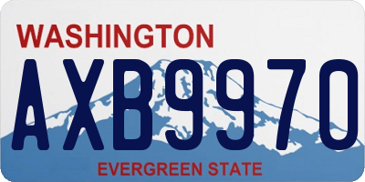 WA license plate AXB9970