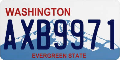 WA license plate AXB9971