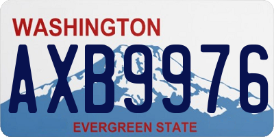 WA license plate AXB9976