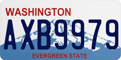 WA license plate AXB9979