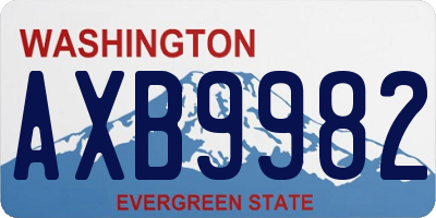 WA license plate AXB9982
