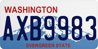 WA license plate AXB9983