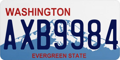 WA license plate AXB9984