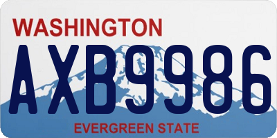 WA license plate AXB9986