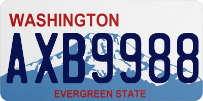WA license plate AXB9988