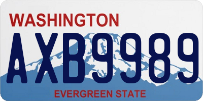 WA license plate AXB9989