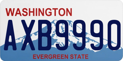 WA license plate AXB9990