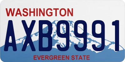 WA license plate AXB9991