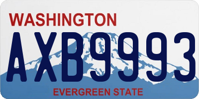 WA license plate AXB9993