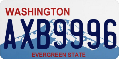 WA license plate AXB9996