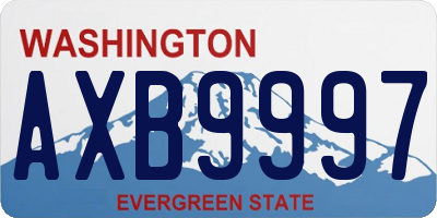 WA license plate AXB9997