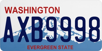 WA license plate AXB9998
