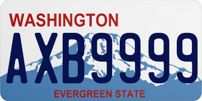 WA license plate AXB9999