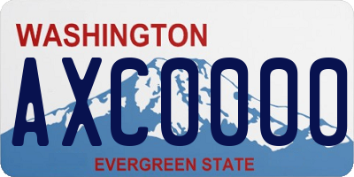 WA license plate AXC0000