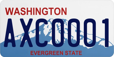 WA license plate AXC0001