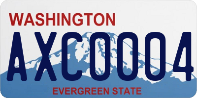WA license plate AXC0004
