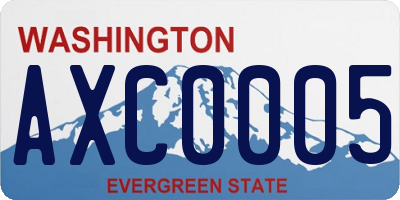 WA license plate AXC0005