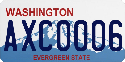 WA license plate AXC0006