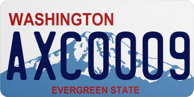 WA license plate AXC0009