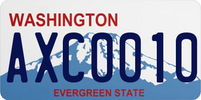 WA license plate AXC0010