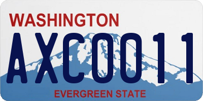 WA license plate AXC0011