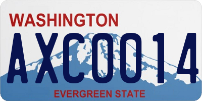 WA license plate AXC0014