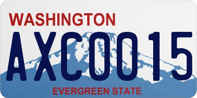 WA license plate AXC0015