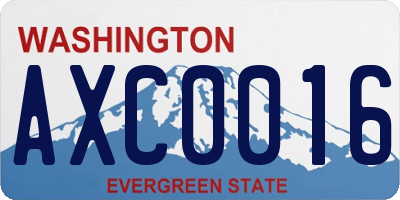WA license plate AXC0016