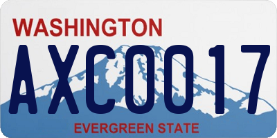 WA license plate AXC0017