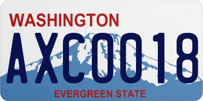 WA license plate AXC0018